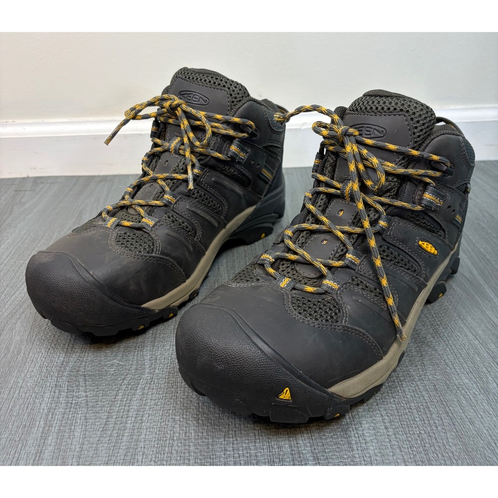 Keen Utility Lansing Mid Work Boots 9.5D Raven Gray Steel Toe EH Safety Hiking